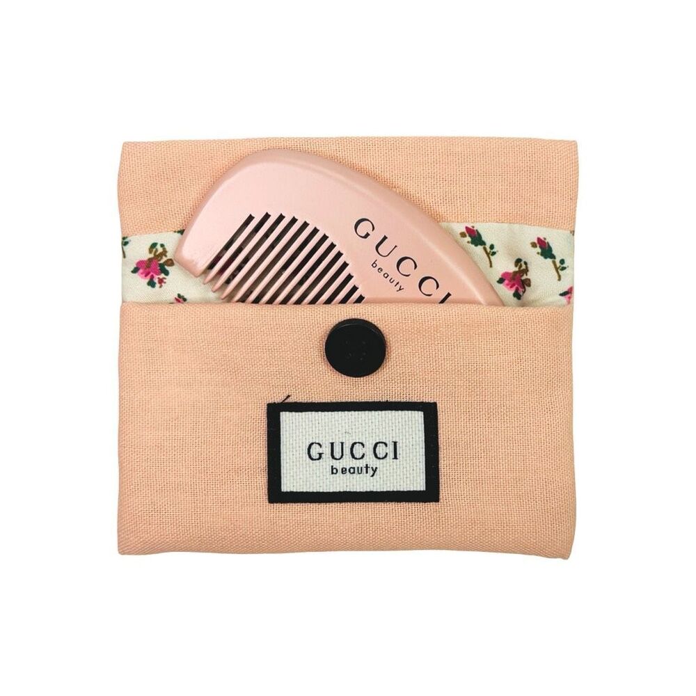 Gucci Beauty Pink Floral Pochette & Comb Gift With Purchase (GWP) Set
